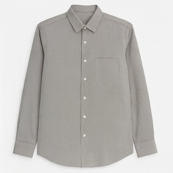 Stylish Gray Pinstripe Button-Up Shirt | XL | Versatile Holiday Outfit - Picture 1 of 8